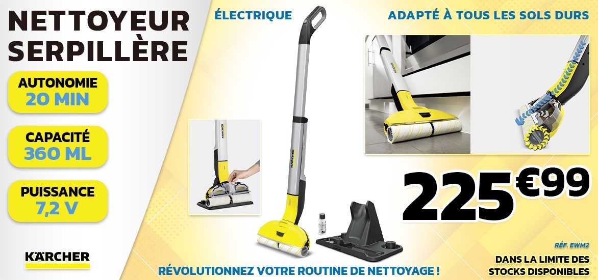 Nettoyeur Serpillère Électrique KÄRCHER EWM2 Jaune, Gris 7,2V